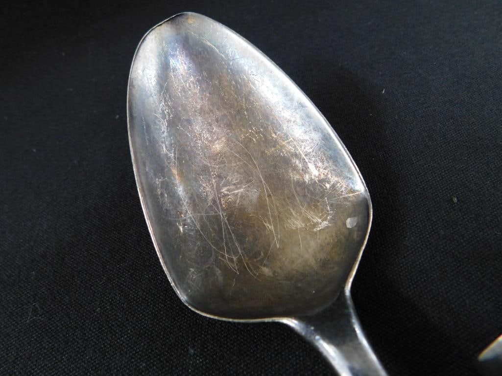 Sterling Silver - 2 Napkin Rings - 1 Monogrammed Serving Spoon - 143 Grams - 3