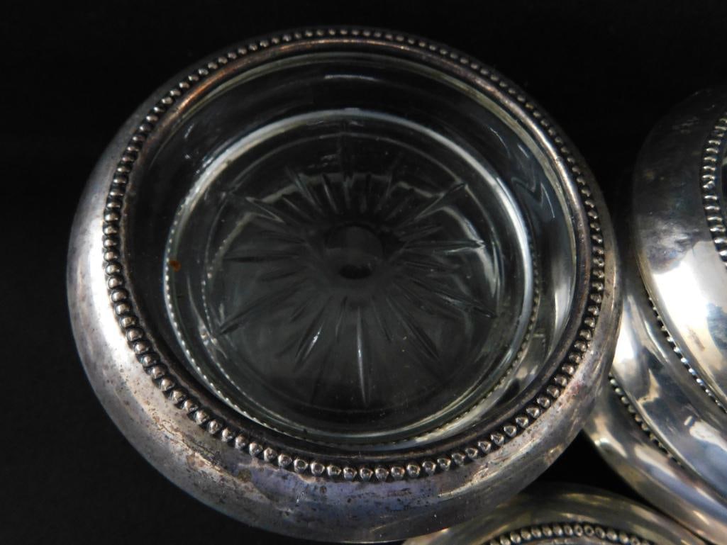 Sterling Silver - 7 Matching Rimmed Coasters - 3