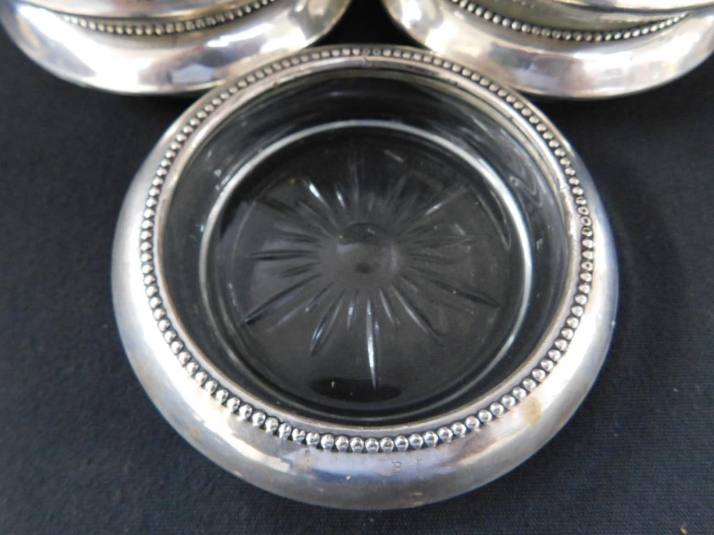 Sterling Silver - 7 Matching Rimmed Coasters - 5