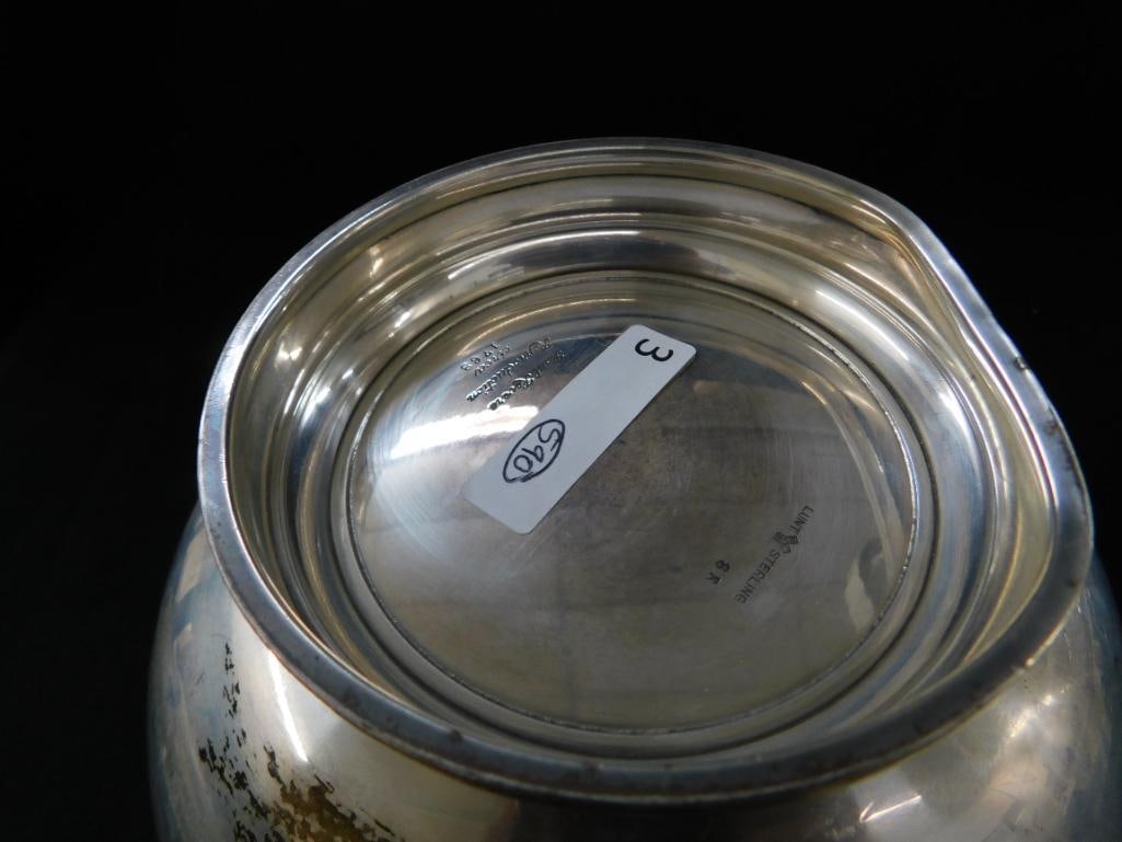 Sterling Silver - Lunt 8" x 4.25" Bowl - Dent on Foot - 590 Grams - 6