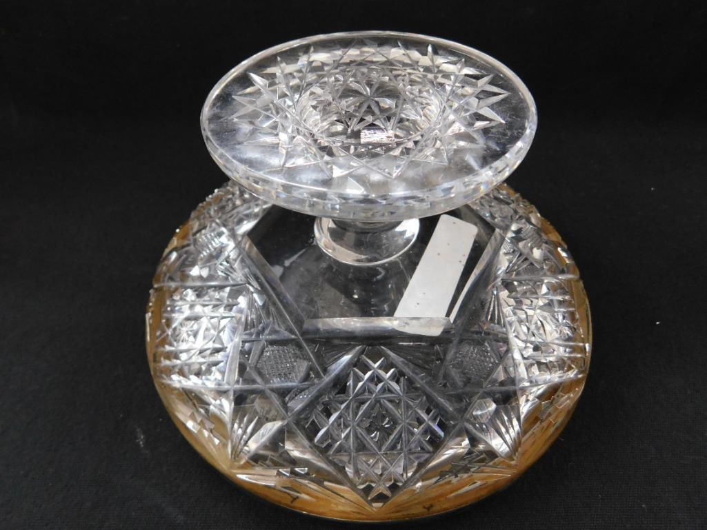 Sterling Silver - Tiffany and Co. Rimmed Cut Glass Compote - 4