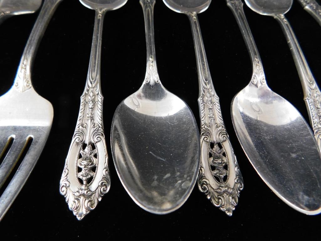 Sterling Silver - Flatware Set - Wallace - Rose Point Pattern - 525 Grams Not Including Weighted - 11