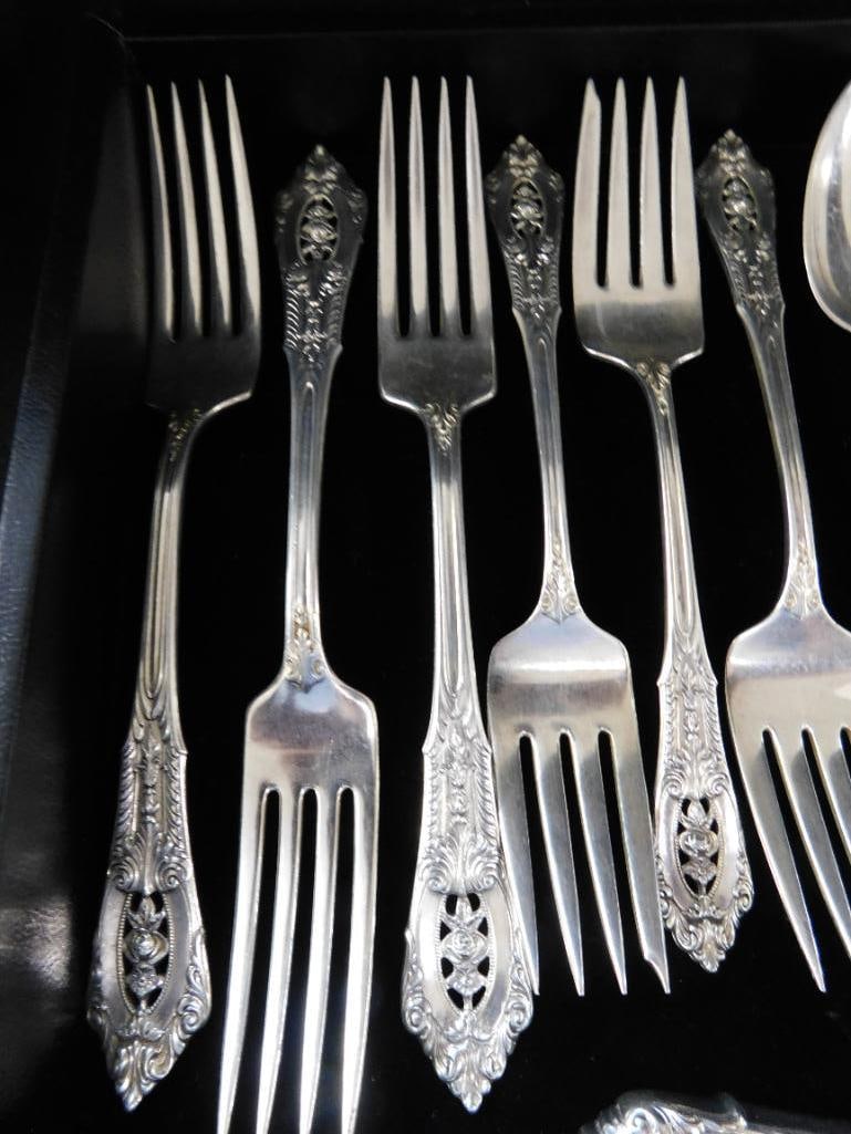 Sterling Silver - Flatware Set - Wallace - Rose Point Pattern - 525 Grams Not Including Weighted - 2