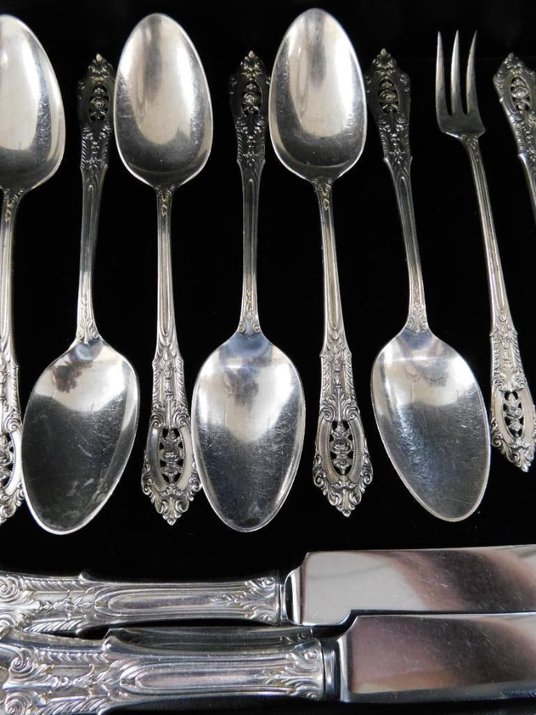 Sterling Silver - Flatware Set - Wallace - Rose Point Pattern - 525 Grams Not Including Weighted - 4