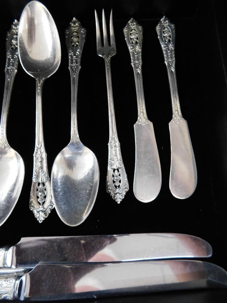 Sterling Silver - Flatware Set - Wallace - Rose Point Pattern - 525 Grams Not Including Weighted - 5