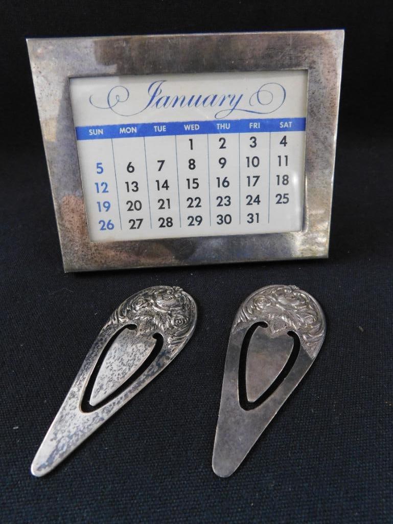 Sterling Silver - Tiffany and Co. Framed Calendar - 2 Kirk and Son Bookmarks - - 11