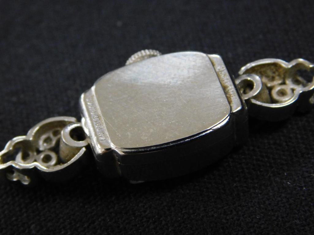 14K White Gold - Lady Hamilton Ladies Watch Head - Diamonds - 9.21 Grams TW - 6