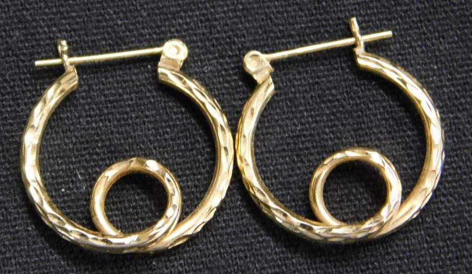 14K Yellow Gold - Pierced Hoop Earrings - 2.39 Grams (1 of 6)