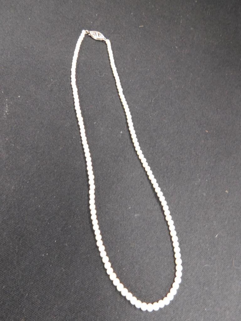 14K Yellow Gold - Clasp Only 14" Pearl Necklace - - 3
