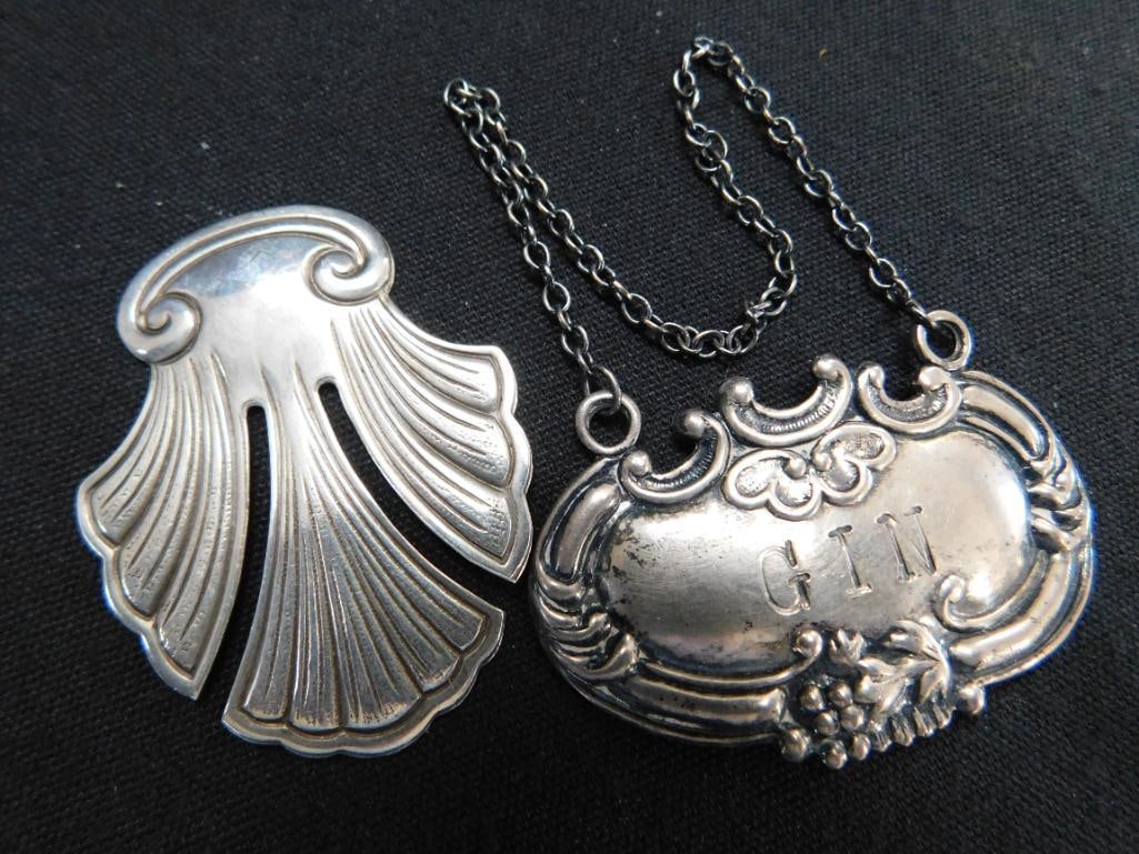 Sterling Silver - Bookmark and Liquor Tag - 15.28 Grams: See Photos For Description and Condition