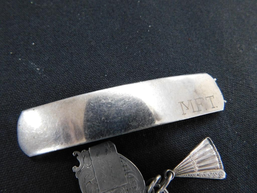 Sterling Silver - Barret and Old Charms - 21.07 Grams - 2