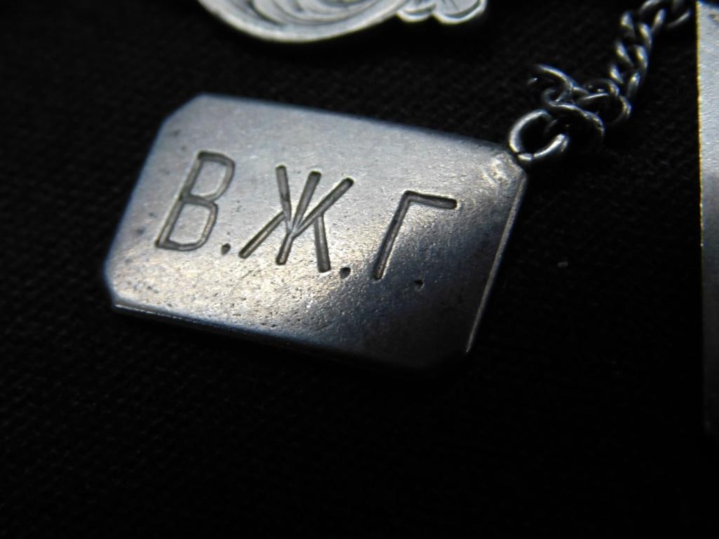 Sterling Silver - Barret and Old Charms - 21.07 Grams - 4