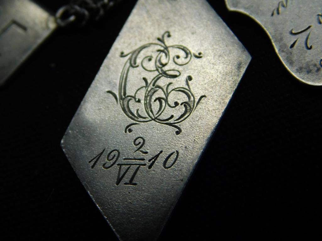 Sterling Silver - Barret and Old Charms - 21.07 Grams - 5