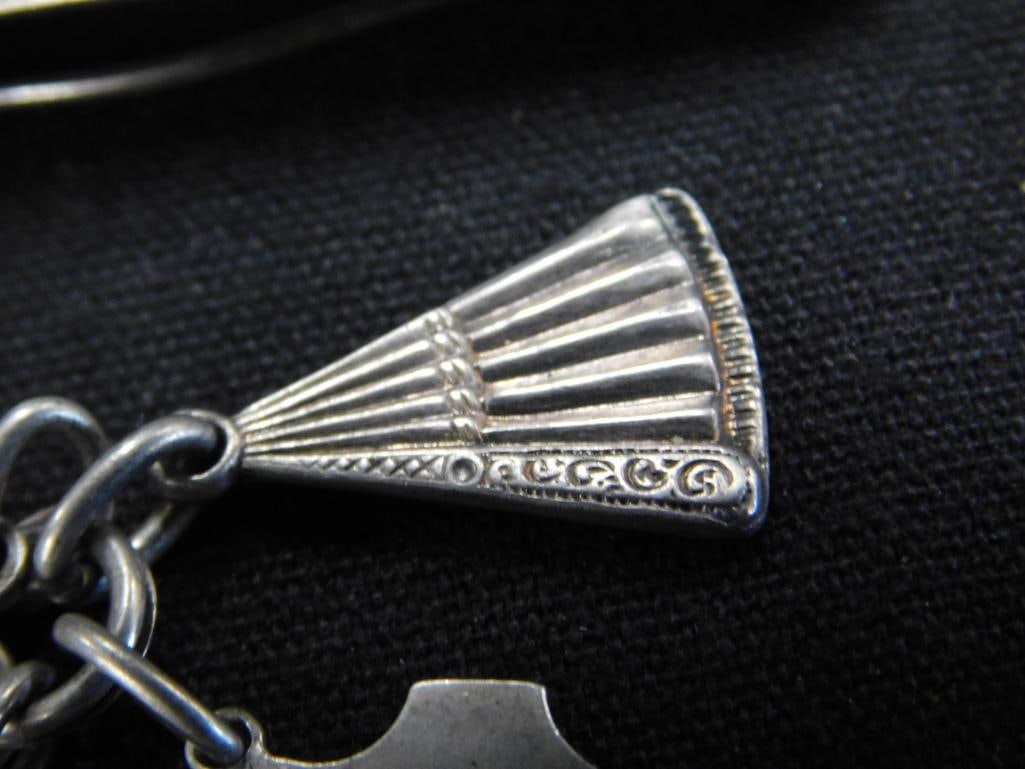 Sterling Silver - Barret and Old Charms - 21.07 Grams - 7