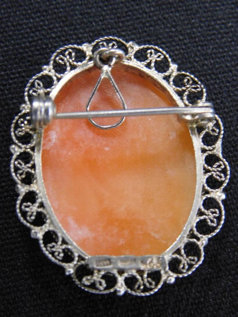 Sterling Silver - 1 Sterling Cameo - 1 800 Silver cameo - 15.16 Grams TW - 3