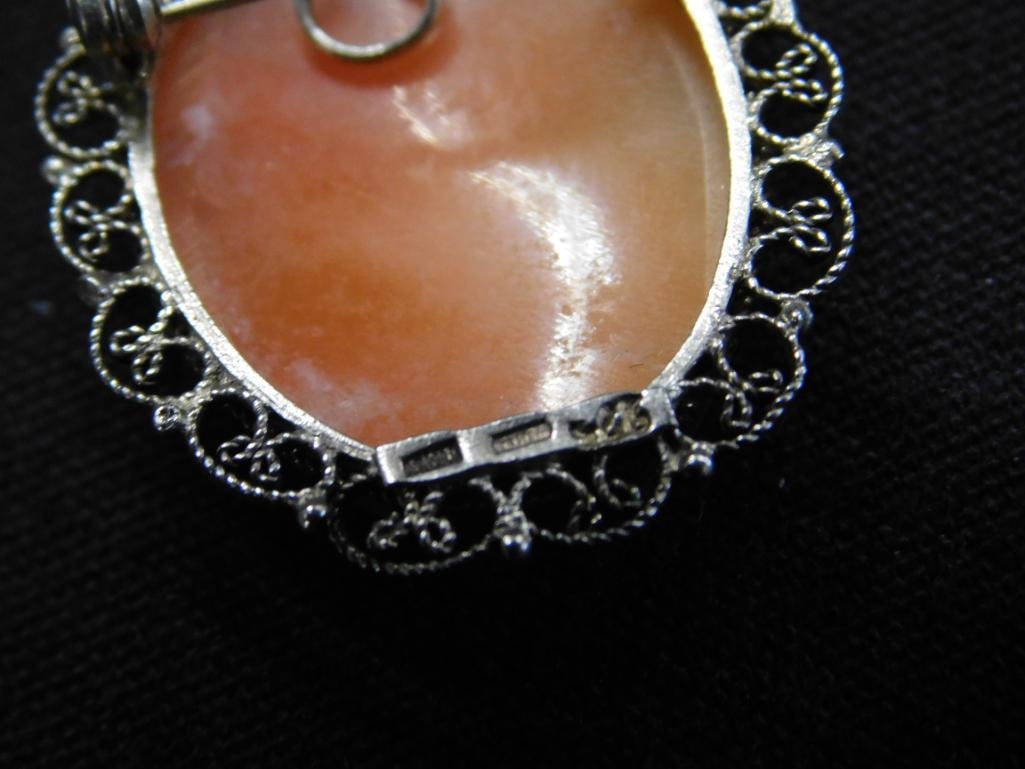 Sterling Silver - 1 Sterling Cameo - 1 800 Silver cameo - 15.16 Grams TW - 4
