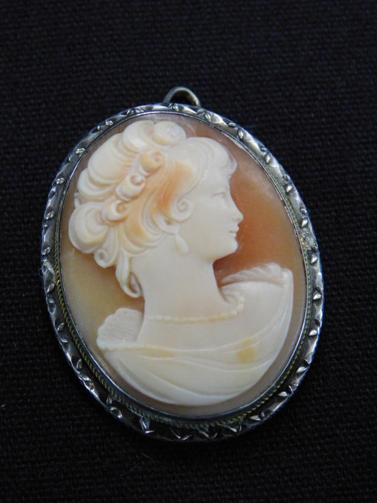 Sterling Silver - 1 Sterling Cameo - 1 800 Silver cameo - 15.16 Grams TW - 5