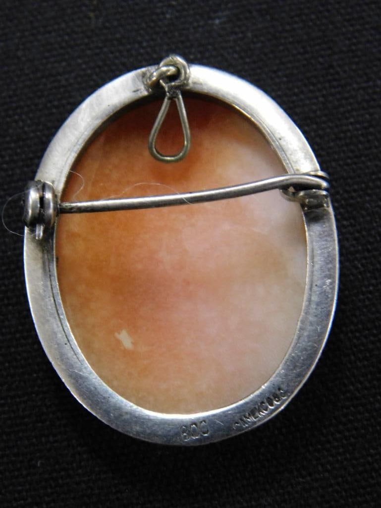 Sterling Silver - 1 Sterling Cameo - 1 800 Silver cameo - 15.16 Grams TW - 6