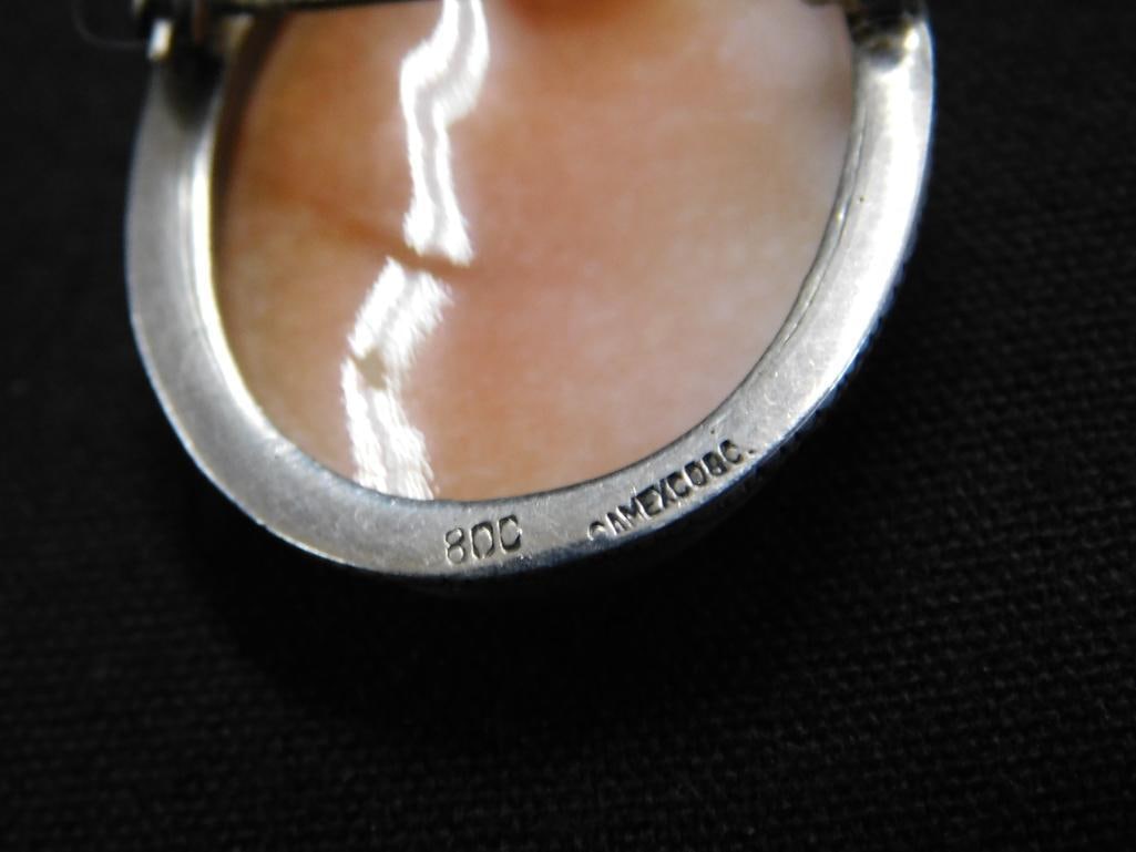 Sterling Silver - 1 Sterling Cameo - 1 800 Silver cameo - 15.16 Grams TW - 7