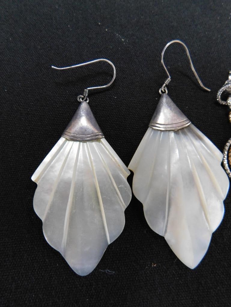 Sterling Silver - 2 Pairs of Pierced Earrings - 18.82 Grams TW - 2