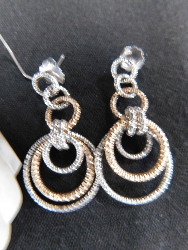 Sterling Silver - 2 Pairs of Pierced Earrings - 18.82 Grams TW - 3