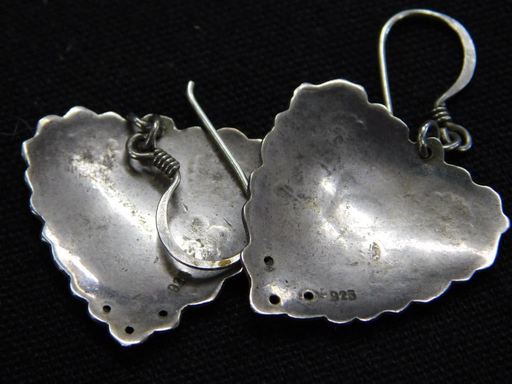 Sterling Silver - 3 Pairs Of Earrings - 1 Screw Back 1 Clip On - 1 Pierced - 17.75 Grams - 7