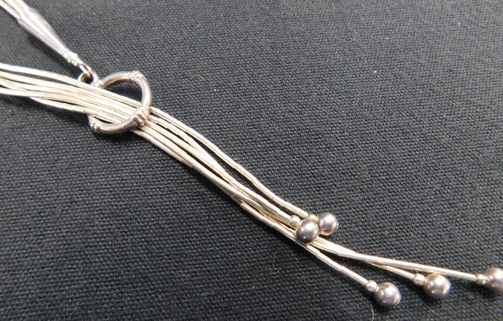 Sterling Silver - 30" Liquid Silver Necklace - 18.77 Grams: See Photos For Description and Condition