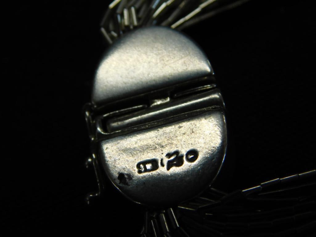 Sterling Silver - 7.5" Liquid Silver Bracelet with fancy Clasp - 27.25 Grams TW - 6