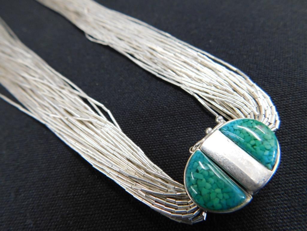 Sterling Silver - 20" Liquid Silver Necklace with Fancy Clasp - 64.68 Grams TW - 10