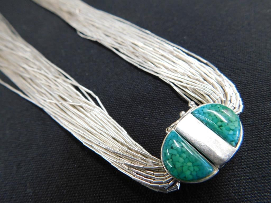 Sterling Silver - 20" Liquid Silver Necklace with Fancy Clasp - 64.68 Grams TW - 9