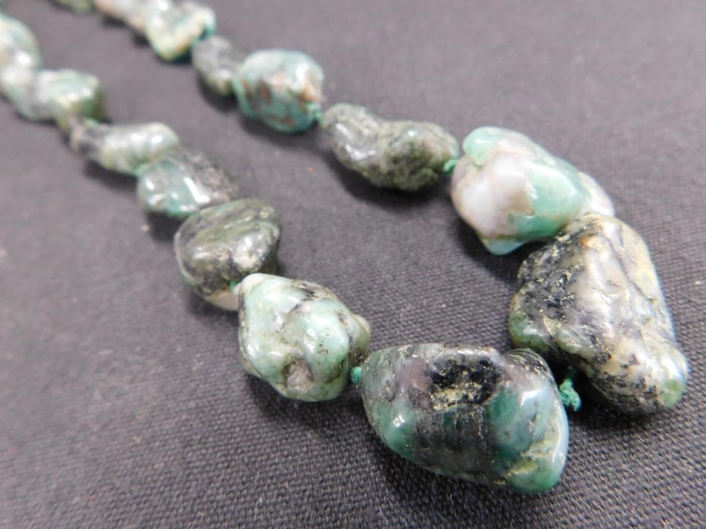 14K Gold Clasp - Green Turquoise 18" Necklace: See Photos For Description and Condition