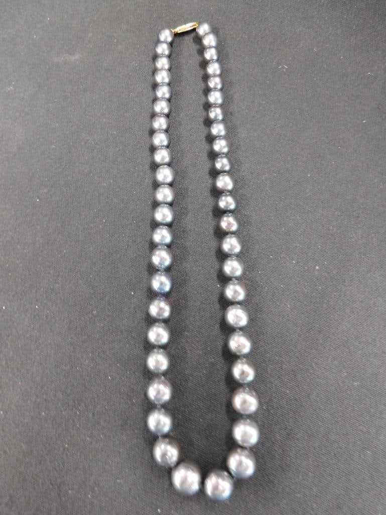 14K Gold Clasp - Dark Pearl 18" Necklace - 2