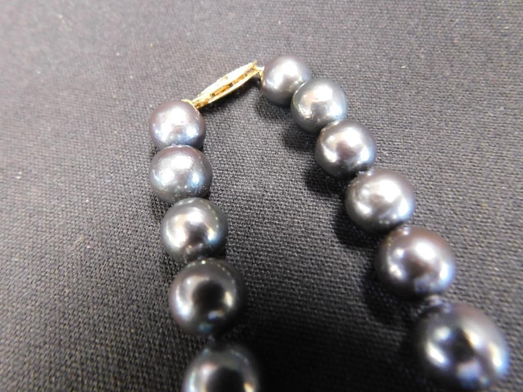 14K Gold Clasp - Dark Pearl 18" Necklace - 4