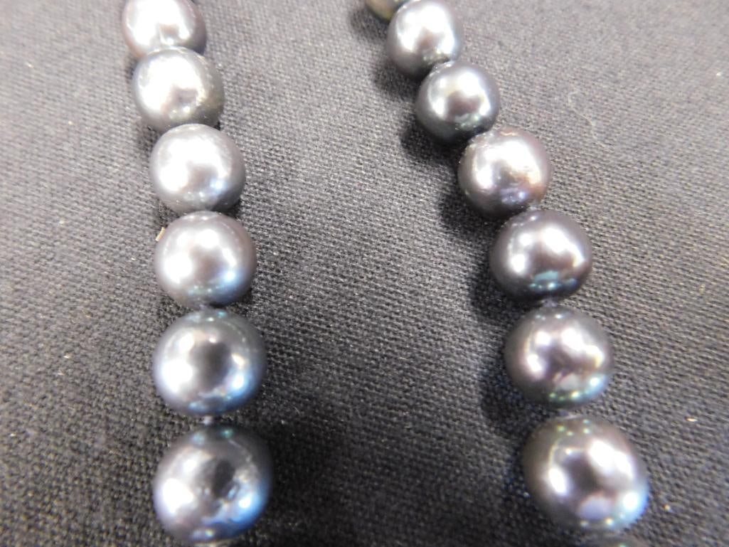 14K Gold Clasp - Dark Pearl 18" Necklace - 5
