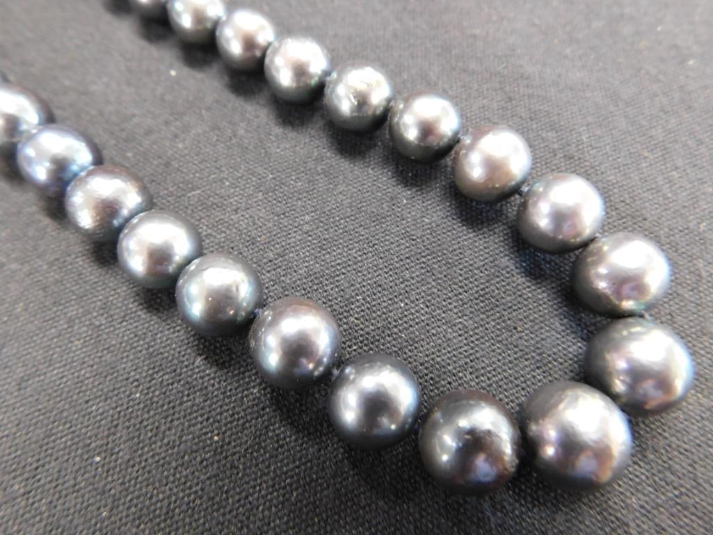 14K Gold Clasp - Dark Pearl 18" Necklace - 6