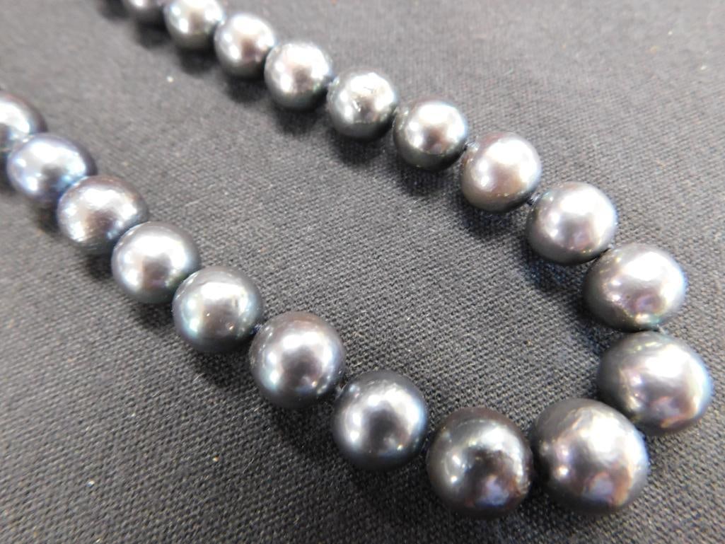 14K Gold Clasp - Dark Pearl 18" Necklace - 7