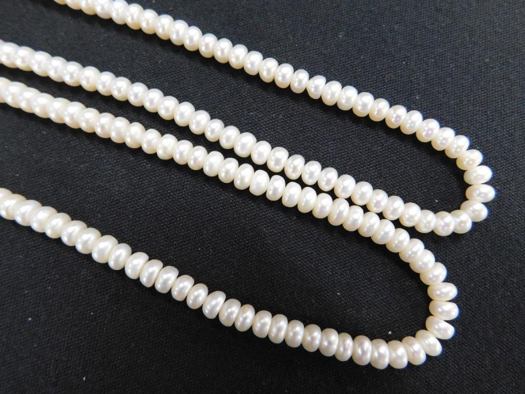14K Gold Clasps - 2-18" Pearl Necklaces - 10