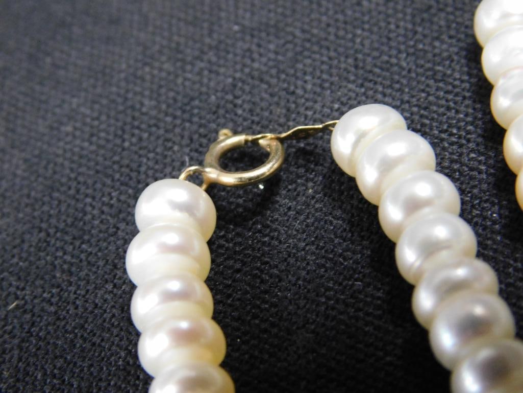 14K Gold Clasps - 2-18" Pearl Necklaces - 3