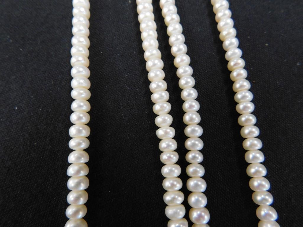14K Gold Clasps - 2-18" Pearl Necklaces - 6