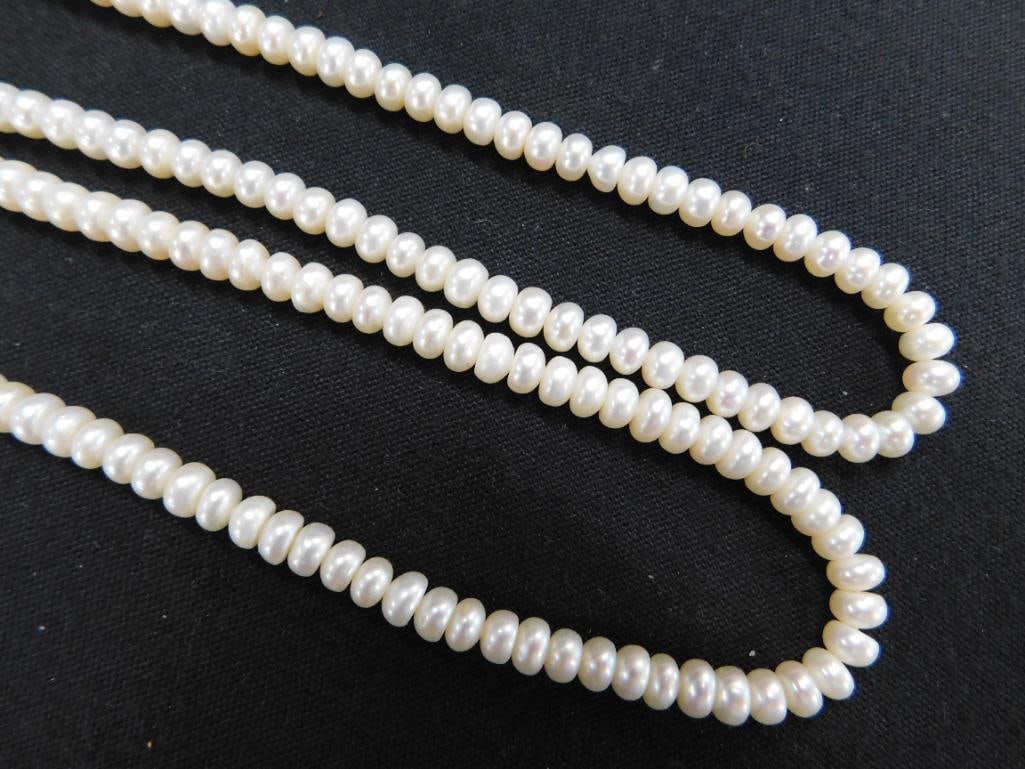 14K Gold Clasps - 2-18" Pearl Necklaces - 9