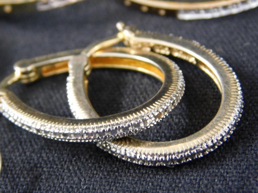 Sterling Silver - 7 Pairs of Hoop Earrings - 28.77 Grams TW - 6