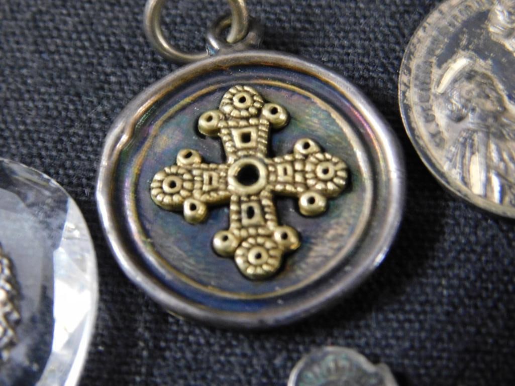 Sterling Silver - Religious Charms - 6 Pieces - 27.03 Grams TW - 3