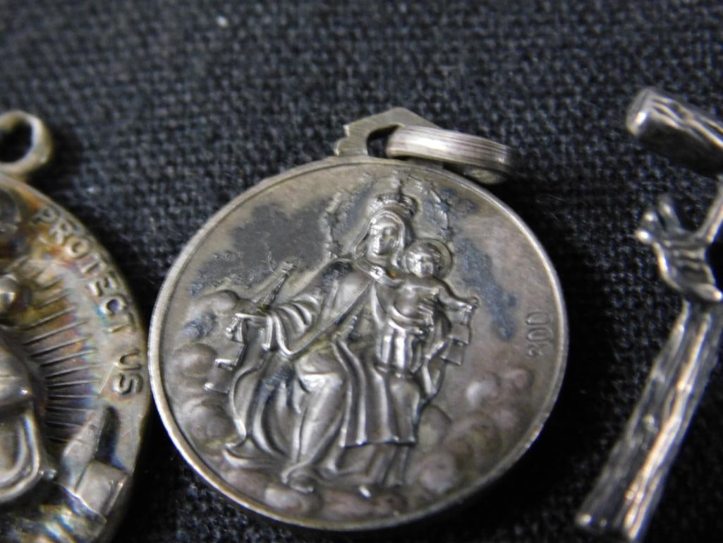 Sterling Silver - Religious Charms - 10 Pieces - 28.14 Grams TW - 6