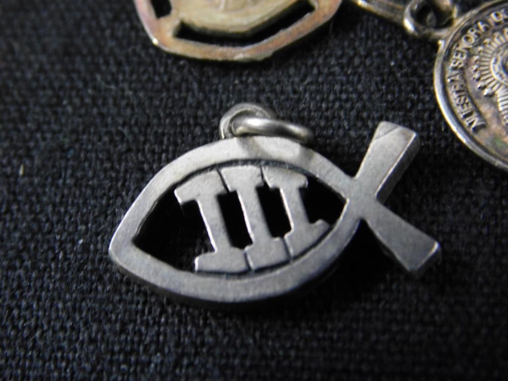 Sterling Silver - Religious Charms - 10 Pieces - 28.14 Grams TW - 8