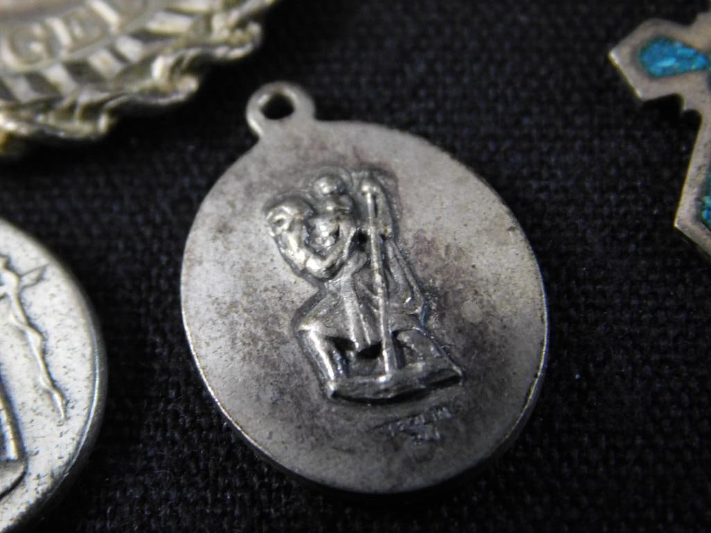 Sterling Silver - Religious Charms - 6 Pieces - 28.66 Grams TW - 6