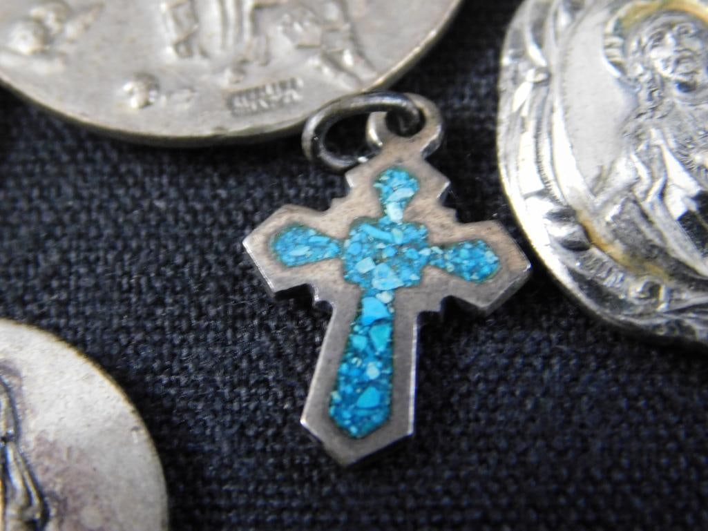 Sterling Silver - Religious Charms - 6 Pieces - 28.66 Grams TW - 7