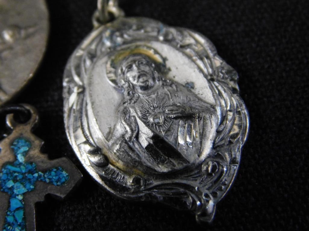 Sterling Silver - Religious Charms - 6 Pieces - 28.66 Grams TW - 8