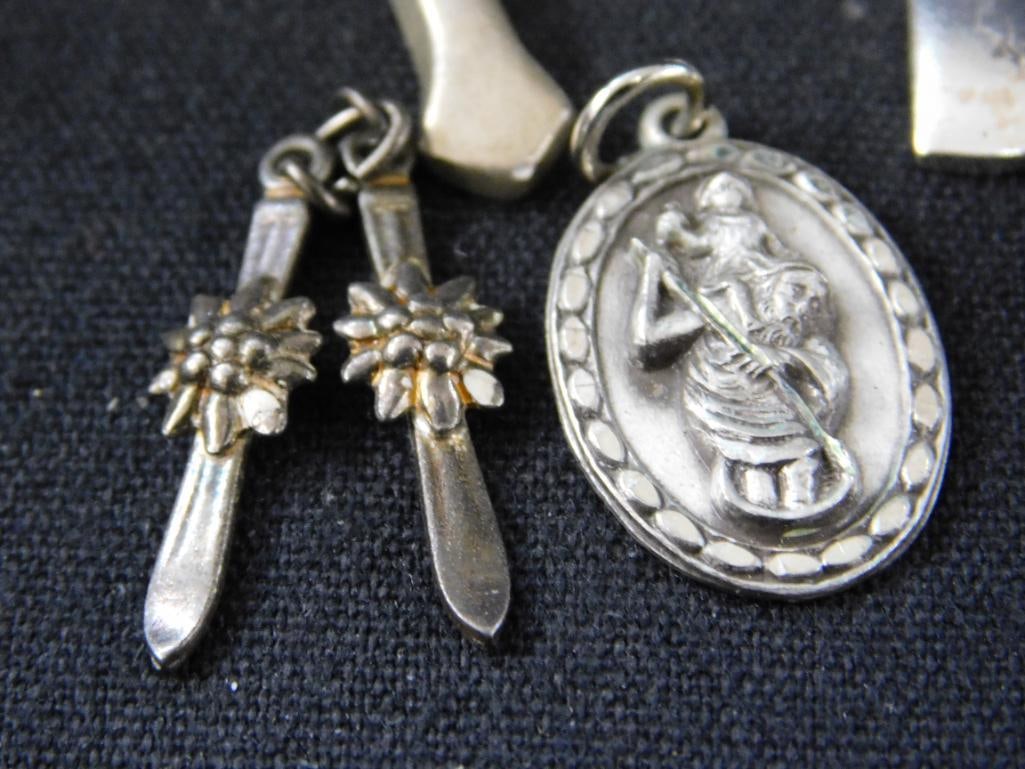 Sterling Silver - Religious Charms - 9 Pieces - 29.46 Grams TW - 6