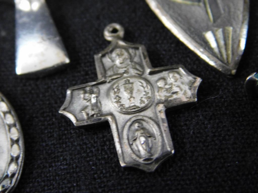 Sterling Silver - Religious Charms - 9 Pieces - 29.46 Grams TW - 7