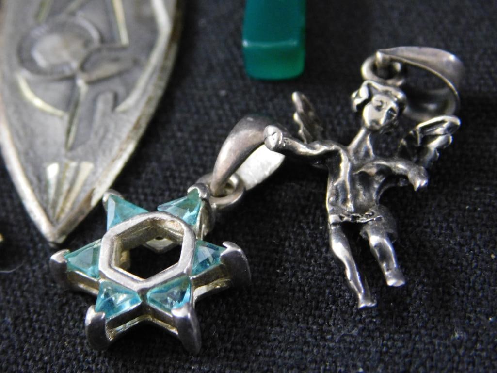 Sterling Silver - Religious Charms - 9 Pieces - 29.46 Grams TW - 8